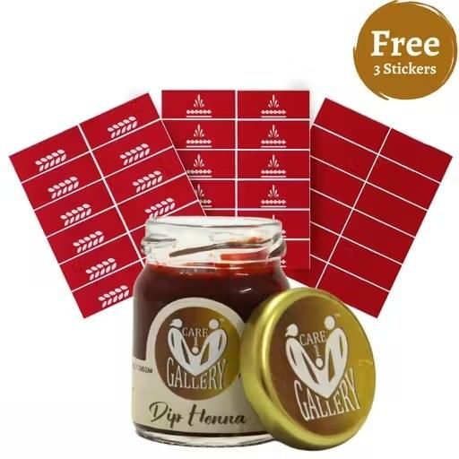 Dip Henna Instant Red Colour Mehendi Paste | For Finger Tips With 3 Types Henna Tattoo Stickers