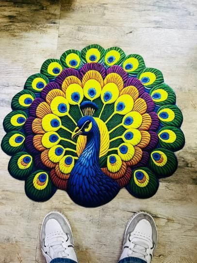 Non-Slip Peacock Mat (Pack of 2)
