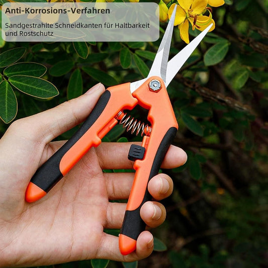 Gardening Hand Pruner Pruning Shear with Straight Stailess Steel Blades