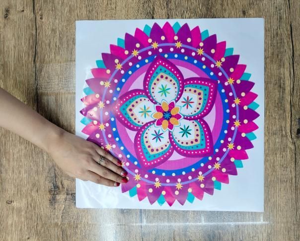 Diwali Rangoli Stickers Pink Design