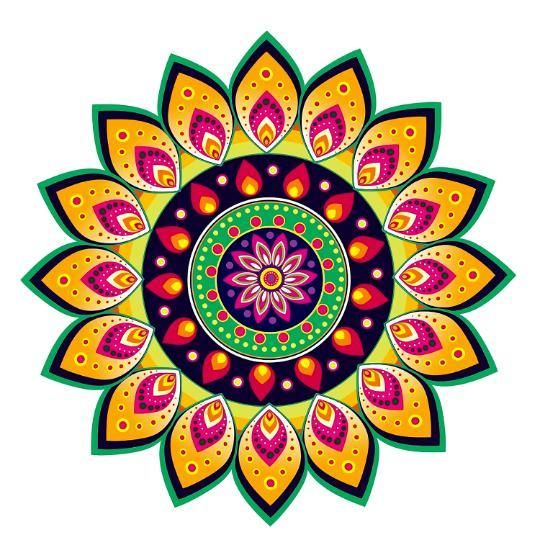 Diwali Rangoli Stickers Floral