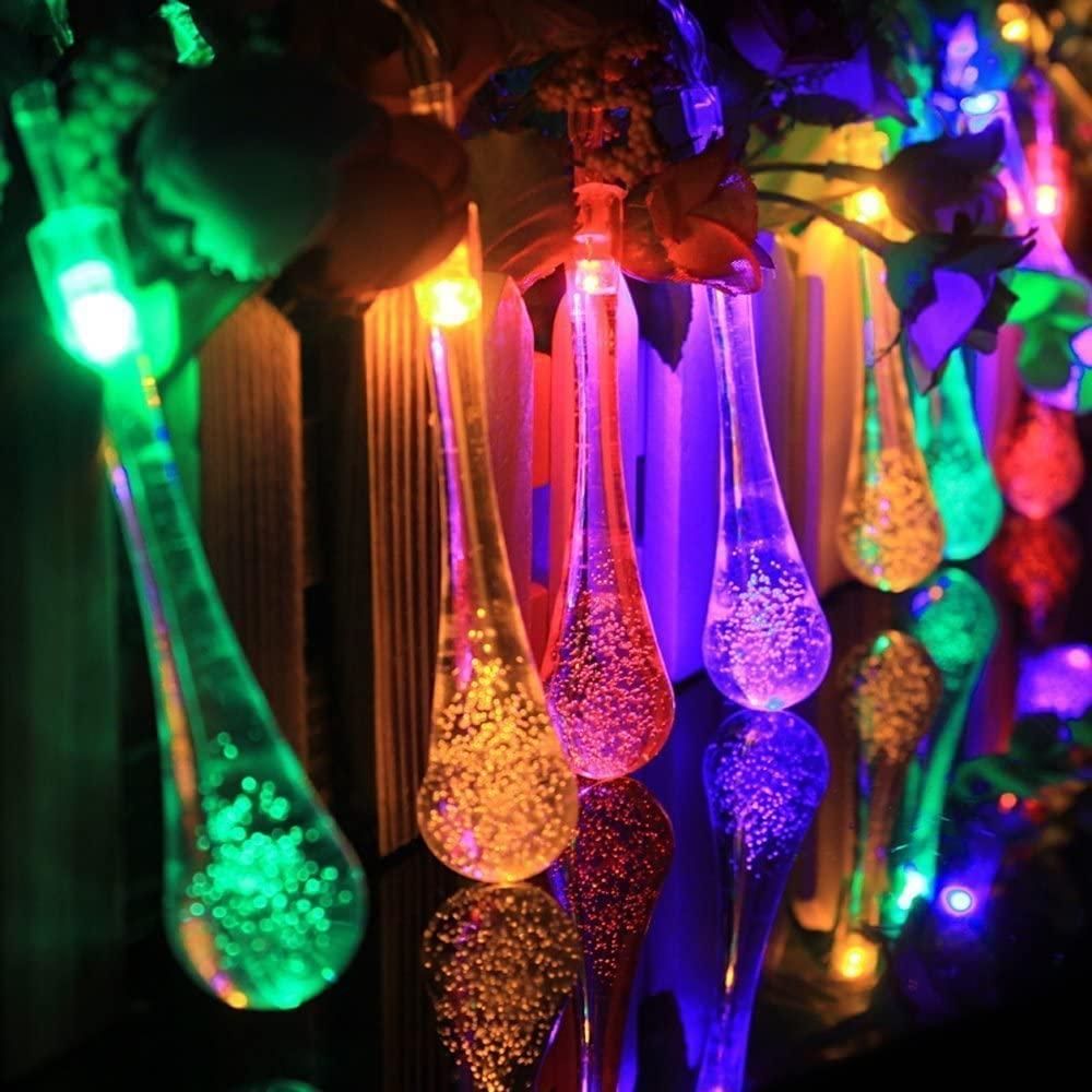 String Lights for Decoration - 14 LED Rain Drop Fairy Lights Waterproof Indoor Outdoor for Home Decoration
