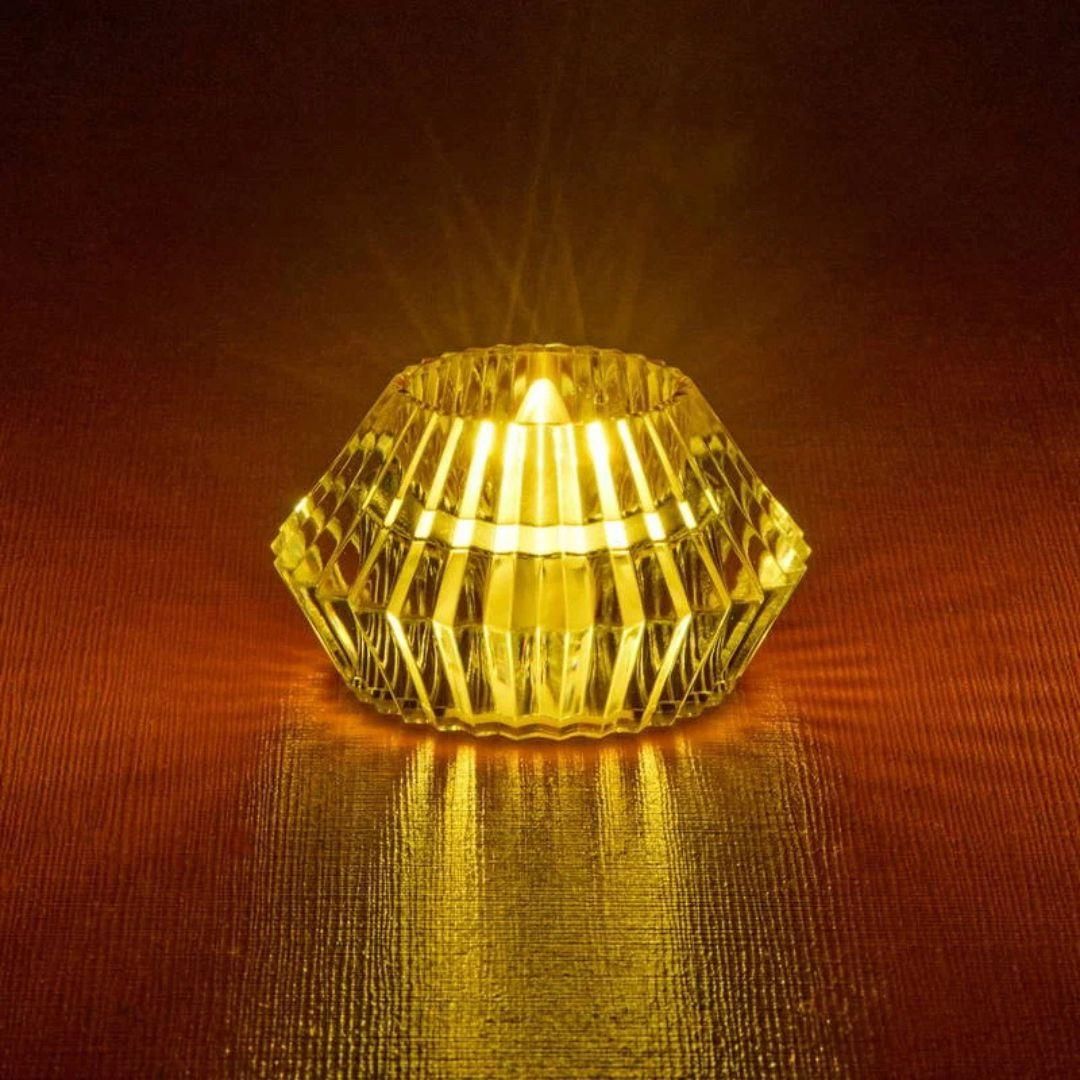 Decorative Led Crystal Diamond Candle	(Pack of 2)