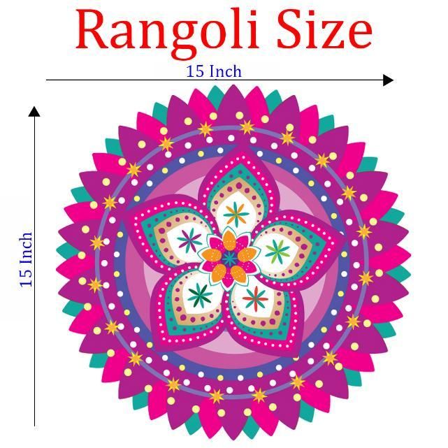 Diwali Rangoli Stickers Pink Design
